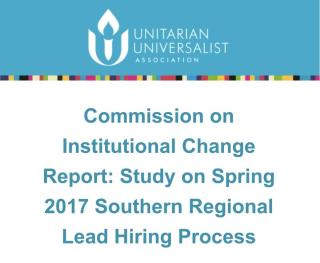 Title card image: Commission on Institutional Change report on Southern Regional Lead hiring process