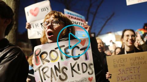 Protest in Texas for anti Trans Kids legislation
