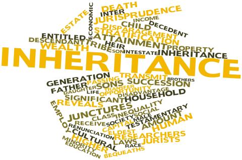 Abstract word cloud for Inheritance with related tags and terms